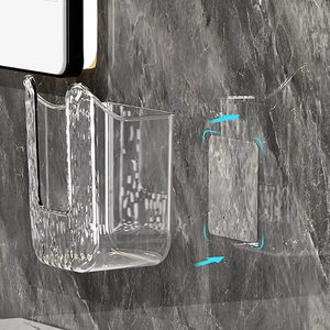 Wall Mount Wet <b>Wipes</b> <b>Dispenser</b> – No Drill, Adhesive Tissue Box – Inverted Design for Easy Pull – for Bathroom, Kitchen, <b>Toilet</b>, - Product Image 6