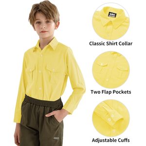 Chemise habillée à manches longues pour garçons, en tissu Oxford, avec poche poitrine, coupe classique, idéale pour l'uniforme scolaire - Product Image 3