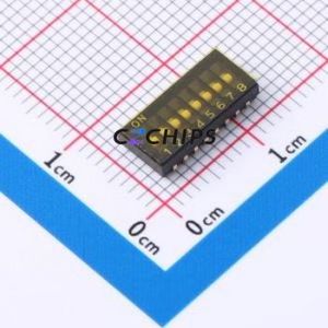 TU-08 DIP Switch SMD Switch ( Type: Flat Toggle, Groove Type )( Number of Switch Sections: 8 )( Lead Spacing: 1.27mm ) - Product Image 1