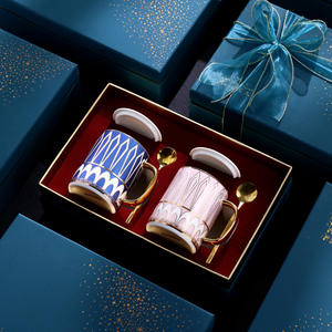 Juego de Tazas de Cerámica Estilo Nórdico para Parejas - Tazas Elegantes de Lujo Ligero Estilo Chino para Regalo, Ideales para el Té de la Tarde - Product Image 1