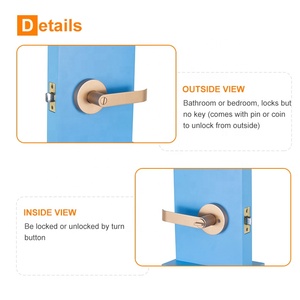 Satin Nickel nội thất sóng cửa đòn bẩy khóa doorlock cửa trước xử lý Home Door Handle khóa - Product Image 5