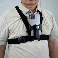 Correa de Pecho Ajustable para Teléfono Móvil, Soporte para Celular con Clip para POV/VLOG, Compatible con Samsung, iPhone y Cámaras de Acción