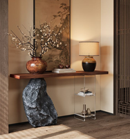 Table basse moderne incurvée en bois avec dessus en marbre blanc fonction miroir pour maison hôtel appartement villa meubles de salon