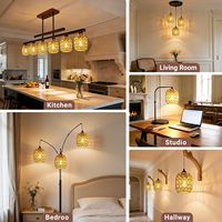 Abat-jour suspendus Yulin Jiafu Boho, abat-jour tissés pour lampadaires, lampes suspendues en rotin, lampe bohème, luminaire de plafond