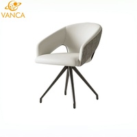 Chaise de salle à manger au design nordique de luxe léger, en cuir PU, ergonomique, avec dossier creux, pour restaurant, salon, salle à manger
