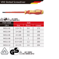 Tournevis plat à tête fendue WEDO TOOLS VDE de qualité industrielle avec manche en plastique 8 pouces, personnalisable OEM, outil de réparation électrique