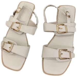 2021ใหม่รองเท้าแตะส้นแบนสไตล์โรมันพร้อมสายรัดรองเท้าชายหาดลึกแบบลำลองหัวเข็มขัดบนริมทะเลสำหรับฤดูร้อน - Product Image 5