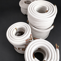 Kit de conduites en cuivre isolées en PE blanc pour climatiseur, tube de raccordement en cuivre pour installation de climatisation mini-split
