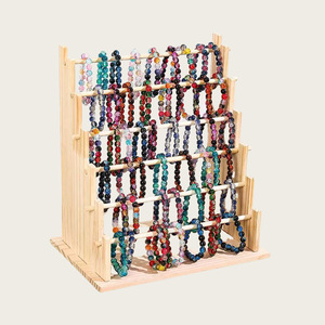 Support de rangement pour bijoux en bois massif, présentoir pour bracelets et cordons, porte-clés accessoire, poteau de présentation de style urbain - Product Image 2