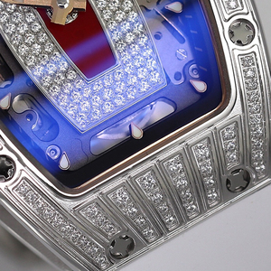 Montre mécanique élégante et résistante à l'eau pour <span class=keywords><strong>femme</strong></span>, édition Best Friend, boîtier en titane entièrement serti de diamants, inspirée des lèvres rouges luxueuses - Product Image 4