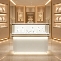 Vitrine d'îlot moderne de luxe à LED, écologique et durable, pour salles de présentation de bijoux haut de gamme, couleurs personnalisables