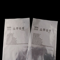 Sac d'emballage en plastique transparent auto-adhésif, certifié GRS, 100% LDPE recyclé, écologique, avec logo, pour l'emballage des vêtements