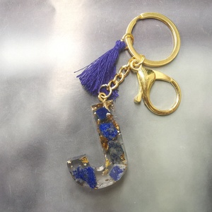 <span class=keywords><strong>Porte</strong></span>-<span class=keywords><strong>clés</strong></span> lettre époxy feuille d'or turquoise <span class=keywords><strong>porte</strong></span>-<span class=keywords><strong>clés</strong></span> lettre initiale avec pompon, <span class=keywords><strong>porte</strong></span>-<span class=keywords><strong>clés</strong></span> cristal fait main résine artisanat bijoux - Product Image 2
