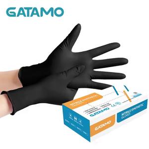 SS031 ニトリル ビニール手袋 ブラック ビニールグローブ パウダーフリー ニトリル配合手袋 - Product Image 2