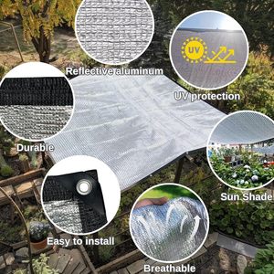 Alumi-Net <span class=keywords><strong>Shade</strong></span> vải 95%-99% nhôm <span class=keywords><strong>Shade</strong></span> Vải Mặt trời phản chiếu Tarp cho vườn, Patio, nhà kính, pergola, xe, cũi bóng râm - Product Image 6