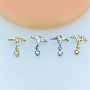 Calendo Fashion Wholesale Piercing Titanium Jewlery with High Quality ASTM F136 Titanium Threadless Kite CZ Cluster Tops - Product Image 6