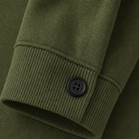 Veste en tricot vert olive pour homme, col montant, fermeture éclair intégrale, poches carrées, doublure côtelée à carreaux