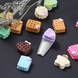 Cute 3D Resin Nail Charms Star Heart Food <b>Cookie</b> Strawberry Shortcake Flatback Cartoon Decals for Nail Art - Product Image 4