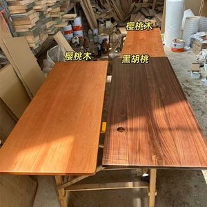 Solid Wood <b>Table</b> Top Rectangle Pine Ash Oak <b>Walnut</b> Teak Cherry Wood Dining <b>Table</b> Surface - Product Image 3