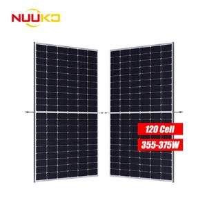 Cho Nuuko Năng Lượng Mặt Trời Bảng Điều Khiển Chất Lượng Cao 166Mm 355W-375W Nửa Di Động Bifacial <span class=keywords><strong>PV</strong></span> Mô-đun Tuv Cho Chứng Nhận Hot Bán Với Pallet - Product Image 1