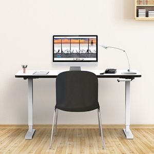 <span class=keywords><strong>Bureau</strong></span> d'ordinateur ZGO Home Office moderne, réglable en hauteur sur 2 niveaux, en métal, <span class=keywords><strong>à</strong></span> 2 pieds, avec <span class=keywords><strong>manivelle</strong></span>, convertible, pour travailler <span class=keywords><strong>assis</strong></span> ou <span class=keywords><strong>debout</strong></span> - Product Image 6
