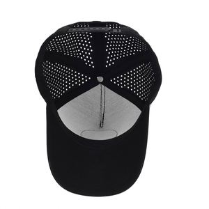 Wholesale Custom Unstructured 5 Panel a <b>Frame</b> Baseball Cap Laser Cut Hole 5 Panel Rubber Pvc logo Baseball Cap - Product Image 6
