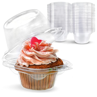 Vente en gros Boîtes à cupcakes individuelles en plastique transparent Récipient à cupcakes et supports simples et robustes pour un emballage efficace
