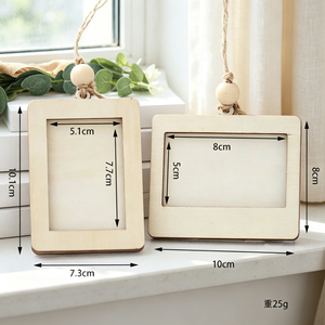 Cornici Fotografiche Natalizie Personalizzabili in Legno Ecologico da Appendere con Fiocco per Casa, Regalo e Decorazioni Natalizie - Product Image 6