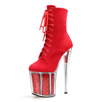 Discothèque 20cm Peep Toe Strip Pole Dance grande taille femmes à lacets noir plate-forme bottines 8 pouces gladiateur gothique Sexy fétiche