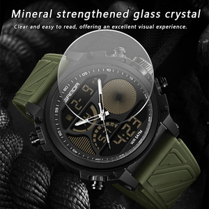 SANDA 6236 Montre-bracelet numérique pour adolescents à grand cadran, double affichage, multifonction, sportive, étanche, avec alarme, montre électronique - Product Image 5
