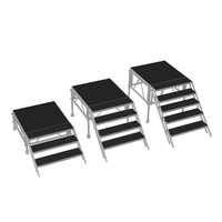Podio de Escenario de Aluminio para Eventos de 1.22*1.22 m o 1.22*2.44 m, Plataforma de Escenario Móvil Portátil para Conciertos, Eventos y Bodas