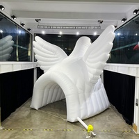 Tente tunnel gonflable d'extérieur blanche économique avec souffleur, éclairage LED, imperméable et durable pour la location, les événements sportifs et la publicité