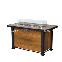 Table de foyer extérieur au gaz naturel en fer pour terrasse et fêtes, durable et élégante, portable et thermolaquée