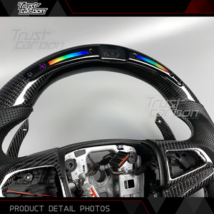 Volante Deportivo de Fibra de Carbono Personalizado para Chevrolet <span class=keywords><strong>Camaro</strong></span> 2012-2015 ZL1 Z28 SS RS Convertible con Pantalla LED de RPM - Product Image 3