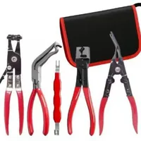 Kit de 5 pinces de déconnexion électriques pour voiture, pinces à colliers de serrage, outil de démontage de bornes pour faisceaux de câbles, rouge/noir/argent
