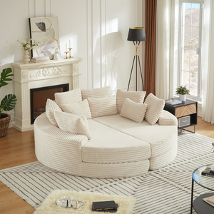 Divano Letto Durevole per Appartamento, Divano con Cuscino in Schiuma Morbida, Arredamento Compatto Pieghevole Rotondo Direttamente dalla Fabbrica - Product Image 1