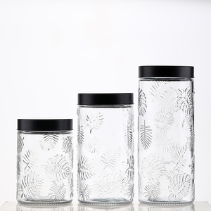 Bán Buôn Sang Trọng 1L 2L Frosted Lọ Thủy Tinh Có Nắp Đậy Tùy Chỉnh Kín Lớn Gia Vị Mứt Lưu Trữ Xi Lanh Gia Vị Container Phong Cách - Product Image 2