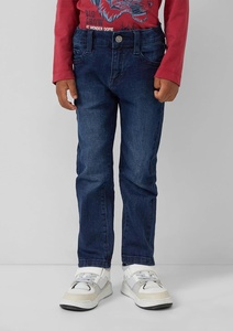 Jean en denim Wangsheng SOliver pour garçons, coupe droite vintage, taille mi-haute, en spandex/coton, avec impression en relief et délavage moyen - Product Image 4