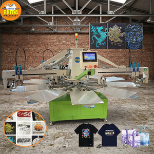 Presse à sérigraphie industrielle automatique à 10 stations pour impression de t-shirts, 3 couleurs, directement de l'usine - Product Image 1