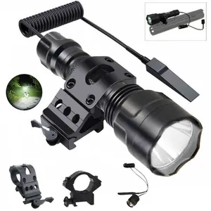 Kit luce torcia da caccia a lungo raggio per visione notturna verde rosso bianco tripla sorgente luminosa LED torcia tattica per binario PIC all'aperto