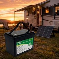 Paket Sel Ion Surya Penyimpanan Energi BMS Performa Tahan Lama Baterai LiFePO4 12.8V Lithium 100ah Panel Surya dengan Baterai dan Inverter