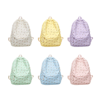 Sac à dos personnalisé à imprimé floral pour adolescentes, en polyester, faible MOQ, sacs d'école pour jeunes filles