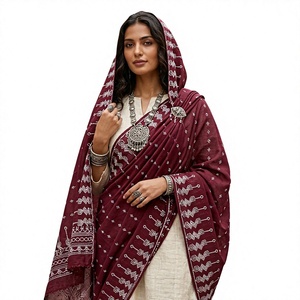 Wholesale Women Polyester Voile <b>Silver</b> Metallic Embroidered Floral Long Shawl Lightweight Breathable <b>Scarf</b> Wrap OEM ODM Custom - Product Image 3