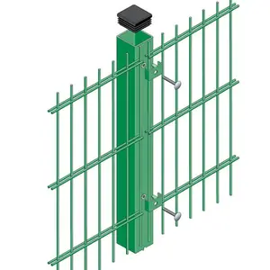 Panel pagar teras berlapis PVC galvanis lasan elektrik kualitas tinggi kawat ganda 2D