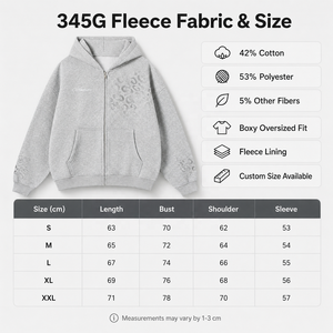 Sudadera con capucha para hombre personalizada, con cremallera, estampado de leopardo teñido liso, logo bordado con efecto desgastado, corte holgado y extragrande, de algodón pesado de 345 g/m² - Product Image 4