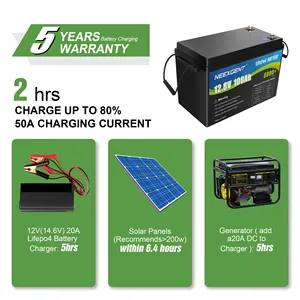 Neexgent 12 Volt 100 Ah Battery Lifepo4 12v 100ah Lithium Battery Pack For Solar Power Storage System