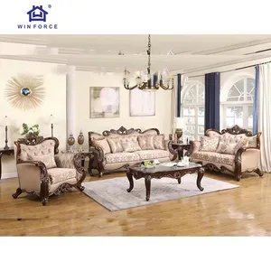 Winforce Royal Synthetic Leather Turkish Handmade Elegant Classic Sofa Luxury Turkey Vintage Living Room Sofa Set Furniture