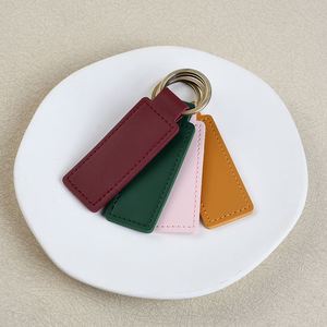 Custom Logo Leather Measure <b>Keychain</b> Hardware Leather Key Ring Portable Badge Wholesale Manufacturer Fashion Souvenir Accessory - Product Image 2