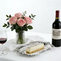Plateau à pâtisserie de style européen, luxe léger, vintage, inspiré d'Instagram, en acier inoxydable poli miroir, pour le thé de l'après-midi