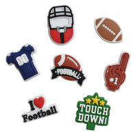 Breloques personnalisées en PVC pour chaussures de football américain avec designs de slogans « Touch Down », épingles à thème sportif pour chaussures, décorations pour sabots de jour de match